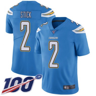 Los Angeles Chargers NFL Football Easton Stick Electric Blue Jersey Men Limited 2 Alternate 100th Season Vapor Untouchable